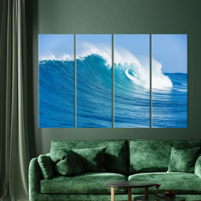 Wave Canvas Art, Ocean Wall Art, Water Art Decor, Sea Wall Art, Blue Canvas Decor, Coastal Wall Art, - 3