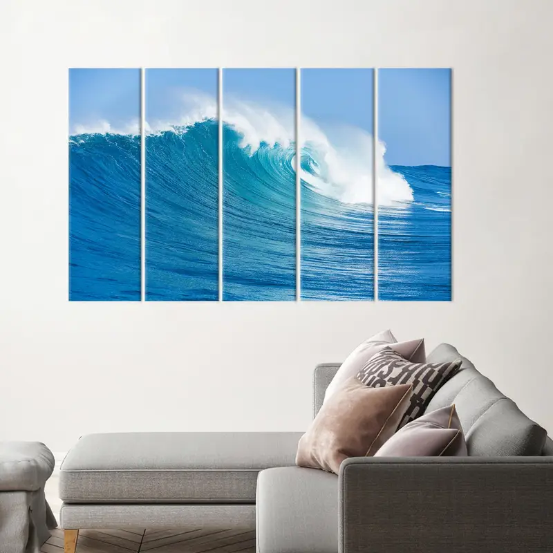 Wave Canvas Art, Ocean Wall Art, Water Art Decor, Sea Wall Art, Blue Canvas Decor, Coastal Wall Art, - 4