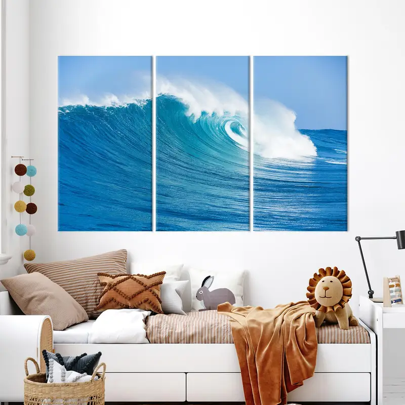 Wave Canvas Art, Ocean Wall Art, Water Art Decor, Sea Wall Art, Blue Canvas Decor, Coastal Wall Art, - 2