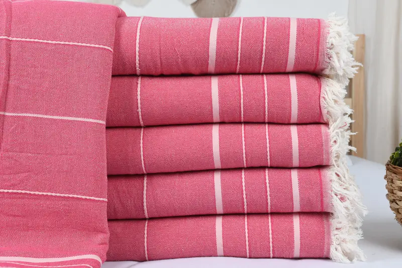 Woven Throw Blanket, Personalized Blanket, Welcome Wedding Gift, Bachelorette Gifts, Bachelorette Party Gifts For Bride, 100x80 Cotton Striped Towel - 1