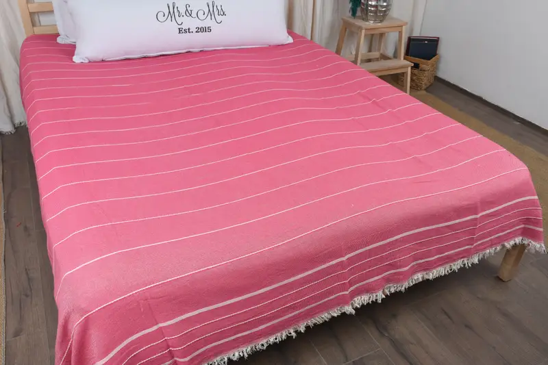 Woven Throw Blanket, Personalized Blanket, Welcome Wedding Gift, Bachelorette Gifts, Bachelorette Party Gifts For Bride, 100x80 Cotton Striped Towel - 8