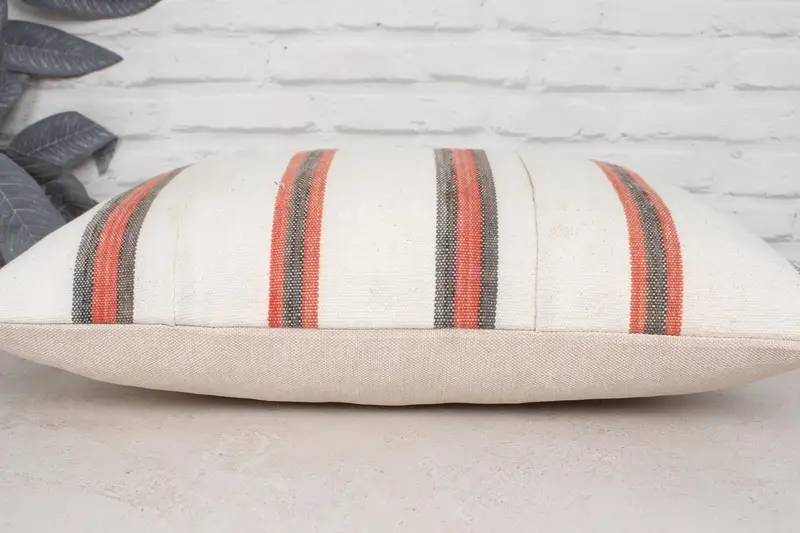 Vintage Kilim Pillow, Turkish Kilim Pillow, 16x24 Beige Pillow, Cushion Case, Interior Designer Pillow, Traditional Pillow, Bolster Pillow Case - 5