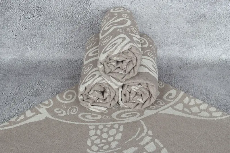 Organic towel, Lightweight Turkish towel, Gift Towel, 70x40 Cotton Carretta Patterned Towel, Antibacterial Turkish peshtemal towel, Summer Gift - 8
