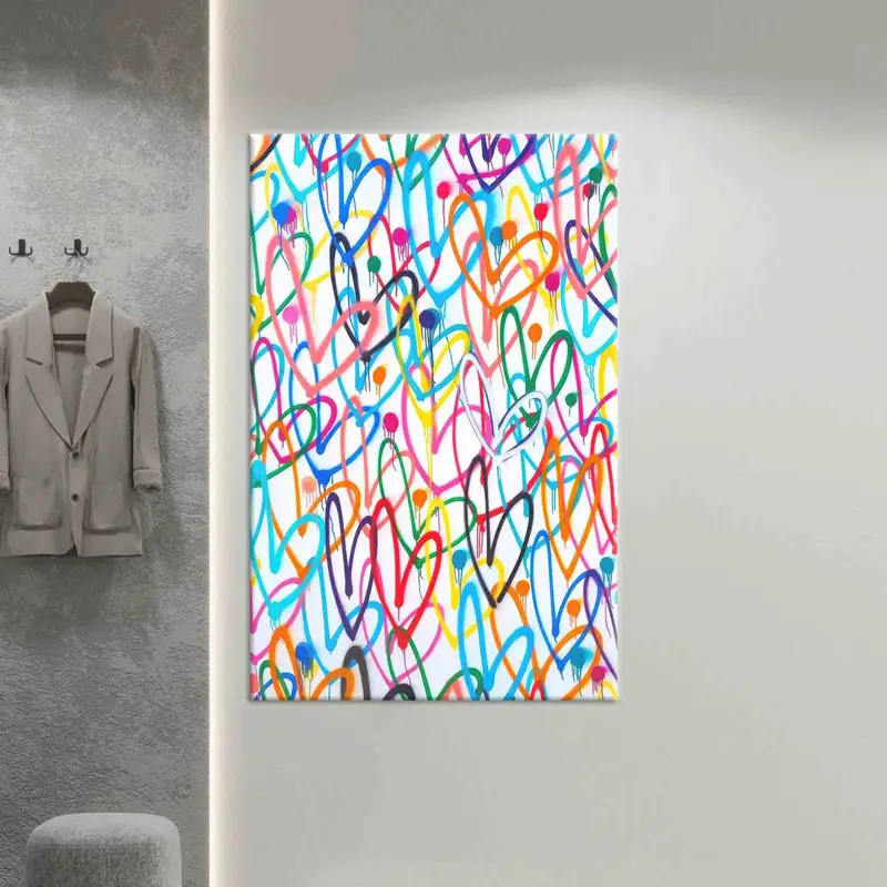 Lienzo con grafiti de corazón moderno: arte impreso moderno para tu espacio