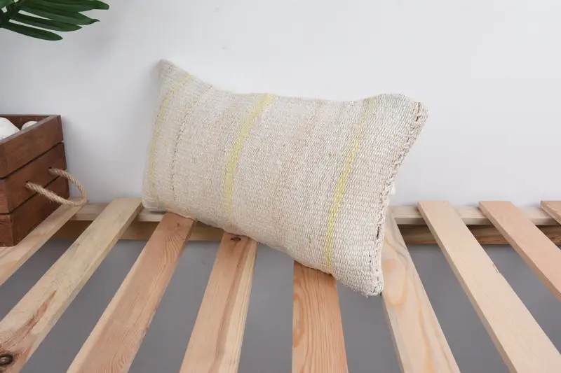 Nautical Throw Pillow Sham, Pillow Cover, Throw Kilim Pillow, Boho Pillow Sham Cover, Vintage Kilim Pillow, 8x16 White Cushion Cover - 5