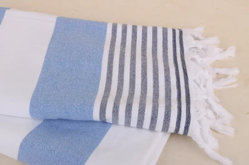 Turkish towel, Thin and lightweight Turkish peshtemal, Scarf Towel, Family Gift, Custom Gift, Turkish beach towel, 68x36 Cotton Striped Terry Towel - 8
