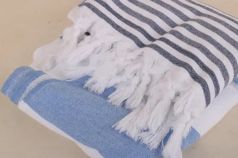 Turkish towel, Thin and lightweight Turkish peshtemal, Scarf Towel, Family Gift, Custom Gift, Turkish beach towel, 68x36 Cotton Striped Terry Towel - 5