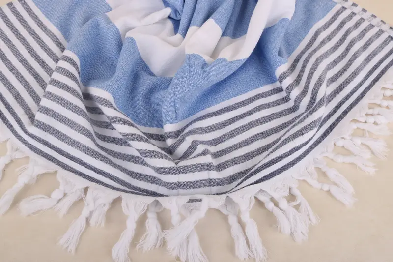 Turkish towel, Thin and lightweight Turkish peshtemal, Scarf Towel, Family Gift, Custom Gift, Turkish beach towel, 68x36 Cotton Striped Terry Towel - 7