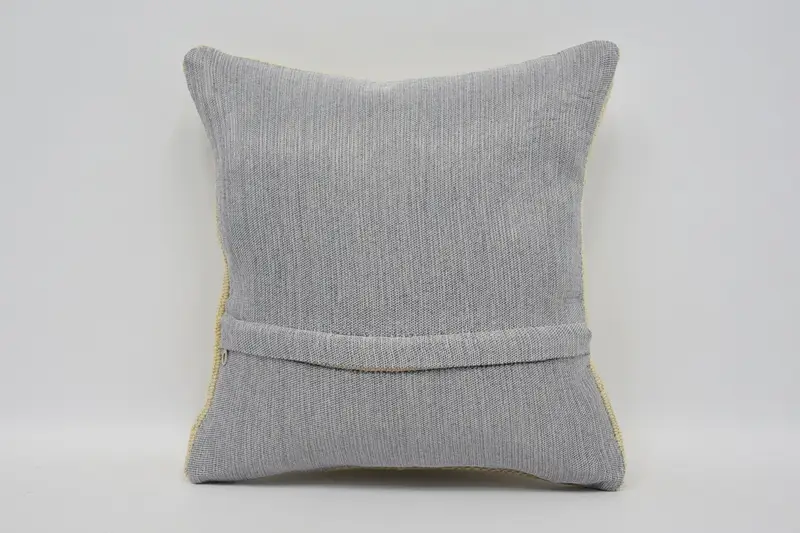 Cozy Throw Cushion Case, Boho Pillow, Handmade Kilim Cushion, Turkish Kilim Pillow, Sofa Bolster Pillow Case, Cushion Cover, 12x12 Beige Pillow Sham - 6