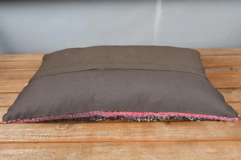 12x20 Brown Cushion Cover, Boho Pillow Sham Cover, Vintage Kilim Throw Pillow, Cushion Cover, Ethnical Kilim Rug Pillow - 5