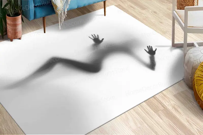 Elegante alfombra estampada: diseño de mujer sensual para dormitorio moderno