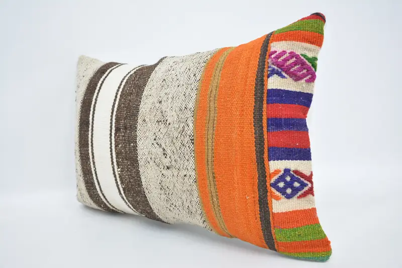 Interior Designer Pillow, Accent Throw Pillow Case, Cushion, 16x24 White Cushion Case, Vintage Kilim Pillow, Turkish Kilim Pillow - 4