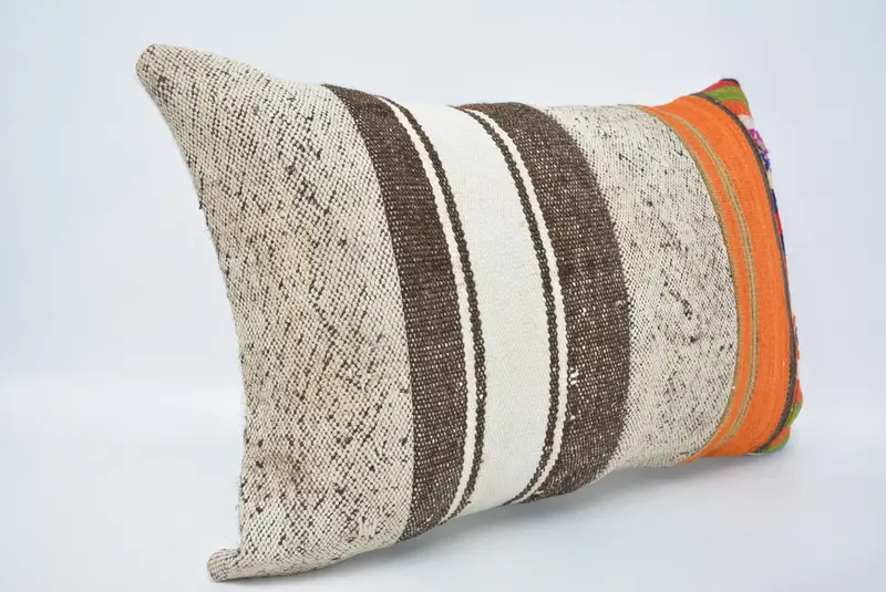 Interior Designer Pillow, Accent Throw Pillow Case, Cushion, 16x24 White Cushion Case, Vintage Kilim Pillow, Turkish Kilim Pillow - 3