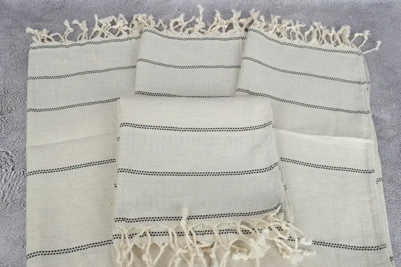 Embroidery Towel, 40x20 Linen Striped Towel, Birthday Gift, Best Friend Wedding Gift, Custom Hand Towel, Personalized Dish Towel, Personalized Gifts - 4