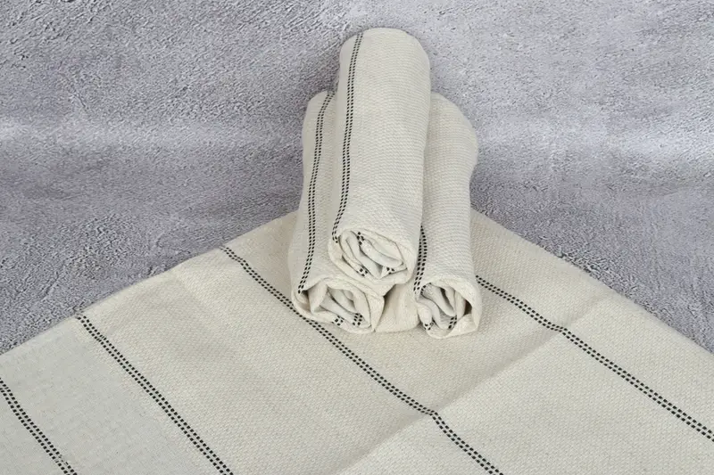 Embroidery Towel, 40x20 Linen Striped Towel, Birthday Gift, Best Friend Wedding Gift, Custom Hand Towel, Personalized Dish Towel, Personalized Gifts - 7