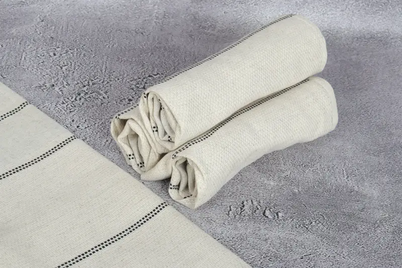 Embroidery Towel, 40x20 Linen Striped Towel, Birthday Gift, Best Friend Wedding Gift, Custom Hand Towel, Personalized Dish Towel, Personalized Gifts - 8