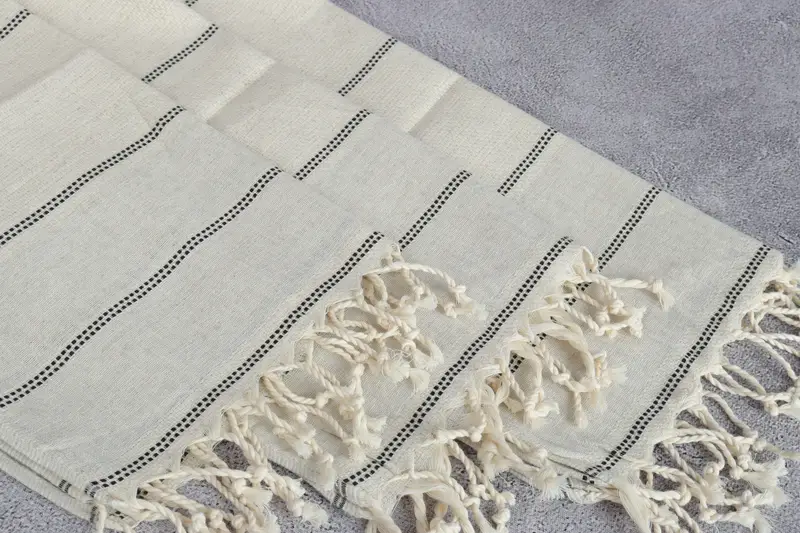 Embroidery Towel, 40x20 Linen Striped Towel, Birthday Gift, Best Friend Wedding Gift, Custom Hand Towel, Personalized Dish Towel, Personalized Gifts - 5