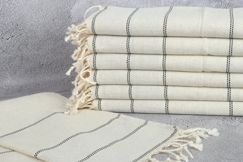 Embroidery Towel, 40x20 Linen Striped Towel, Birthday Gift, Best Friend Wedding Gift, Custom Hand Towel, Personalized Dish Towel, Personalized Gifts - 2