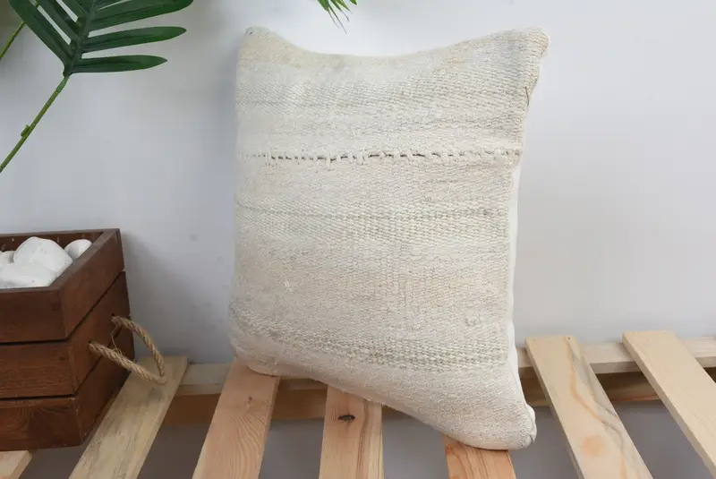 Pillow Cover, Accent Pillow Sham, Seat Pillow Cover, 12x12 White Pillow Cover, Home Decor Pillow, Interior Designer Pillow, Antique Pillows - 5
