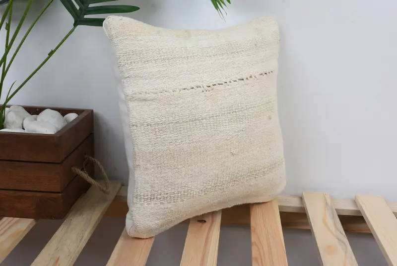 Pillow Cover, Accent Pillow Sham, Seat Pillow Cover, 12x12 White Pillow Cover, Home Decor Pillow, Interior Designer Pillow, Antique Pillows - 4