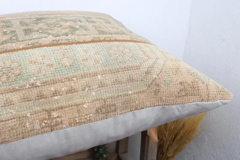 Boho Pillow, Cushion Cover, Decorative Bolster Cushion Cover, Turkish Pillow, 28x28 Brown Cushion Case, Handmade Kilim Cushion - 6