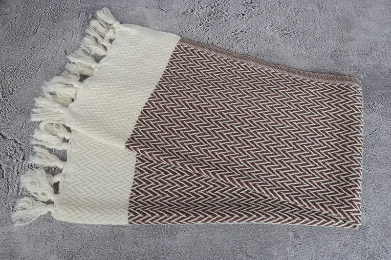 Housewarming Gift, Wedding Gift, Custom Hand Towel, Summer Towel, Bridal Shower Gifts, 34x18 Cotton Zigzag Design Towel, Monogrammed Hand Towel - 6