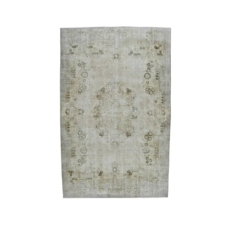 6.3x10.2 ft Vintage Rug, Turkish Large Rug, Gray Brown Rug - 1