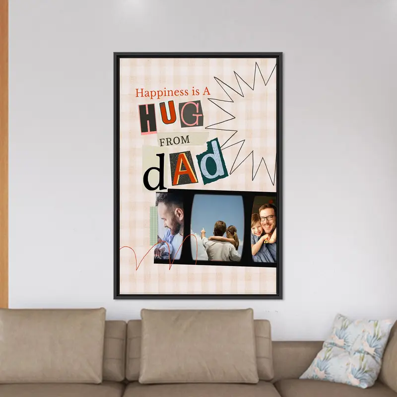 Modern Printed Canvas: Personalized Dad Photo Wall Art, Father’s Day Gift from Kids - 1