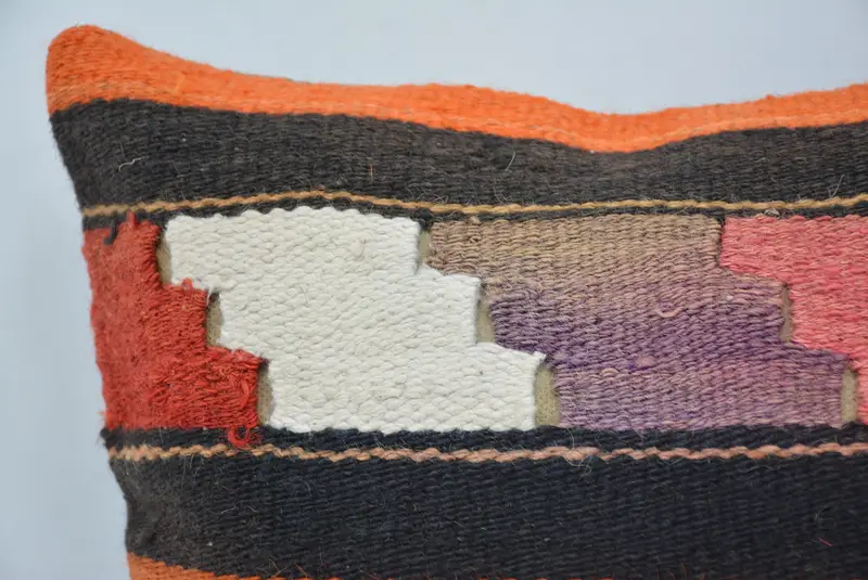Kilim Pillow Cover, Shabby Chic Cushion, Floor Pillow Case, Pillow, 12x12 Orange Cushion Case, Pillow for Sofa, Handmade Kilim Cushion - 2