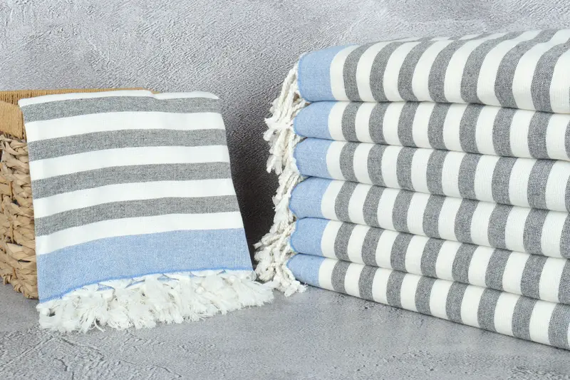 Best Friend Wedding Gift, Baby Boy Gift, Turkish bath towel, Summer Gift, Family Gift Basket, Bachelorette Gifts, 68x40 Cotton Striped Terry Towel - 3