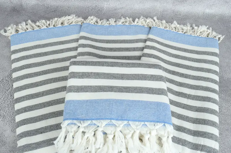 Best Friend Wedding Gift, Baby Boy Gift, Turkish bath towel, Summer Gift, Family Gift Basket, Bachelorette Gifts, 68x40 Cotton Striped Terry Towel - 4