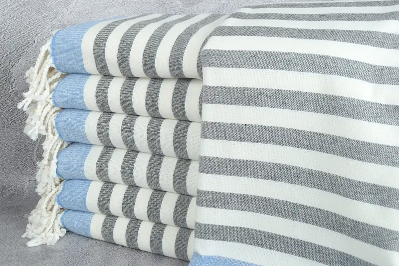 Best Friend Wedding Gift, Baby Boy Gift, Turkish bath towel, Summer Gift, Family Gift Basket, Bachelorette Gifts, 68x40 Cotton Striped Terry Towel - 1