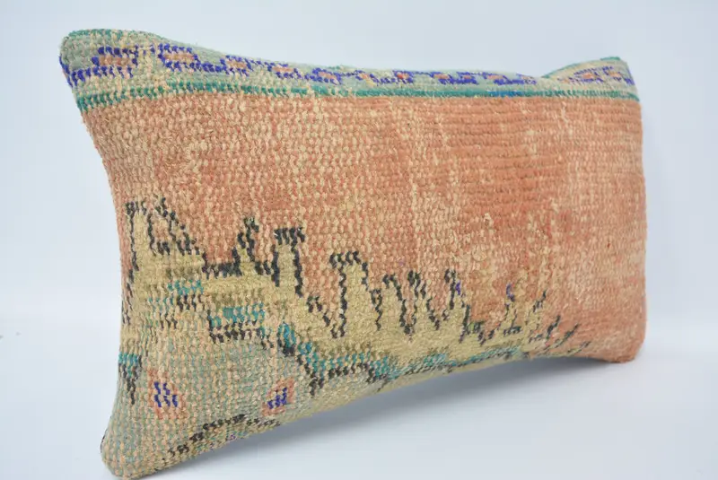 Kilim Pillow, Pillow for Couch, Boho Throw Cushion Cover, 12x20 Red Cushion Cover, Boho Pillow Sham Cover, Pillow, Decorative Bolster Pillow - 3