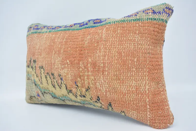 Kilim Pillow, Pillow for Couch, Boho Throw Cushion Cover, 12x20 Red Cushion Cover, Boho Pillow Sham Cover, Pillow, Decorative Bolster Pillow - 4