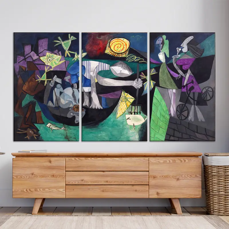 La pesca nocturna surrealista de Pablo Picasso en Antibes Lienzo