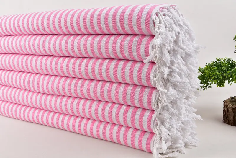 Monogram Blanket, Beach Theme Wedding Gift, Couch Blanket, Bridal Shower Gift, 104x76 Cotton Striped Towel, Best Wedding Gift, Decorative Blanket - 3