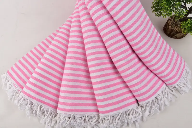 Monogram Blanket, Beach Theme Wedding Gift, Couch Blanket, Bridal Shower Gift, 104x76 Cotton Striped Towel, Best Wedding Gift, Decorative Blanket - 4