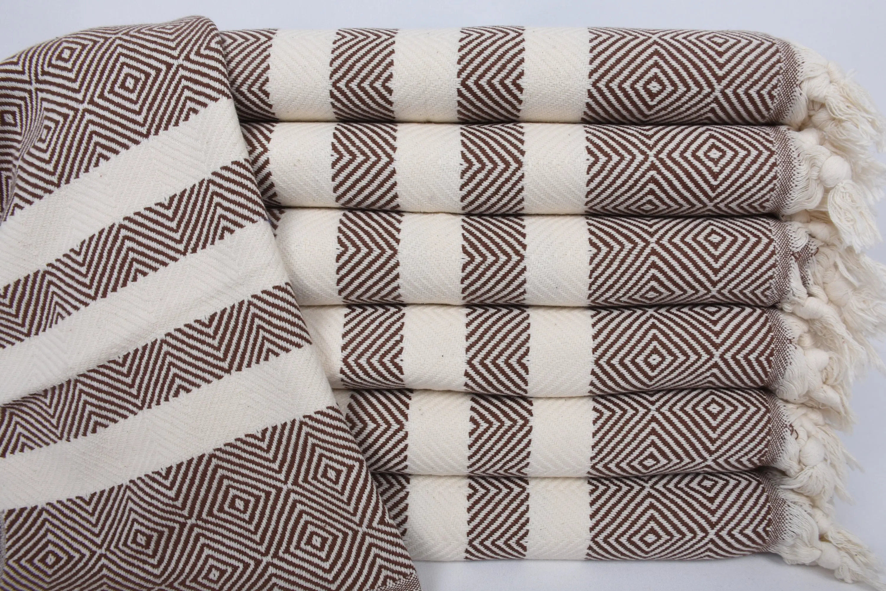 Monogram Kitchen Towel Brown Diamond, Personalized Hand Towel, 32x20 Inches - 1