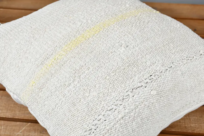 Turkish Rugs Pillow Sham, 14x14 White Pillow Sham, Turkish Kilim Pillow, Cushion Cover, Vintage Kilim Pillow, Turkish Pillow - 3