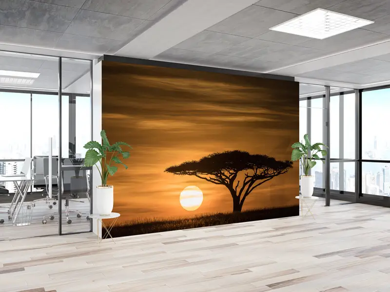 Serengeti Sunrise Landscape, Wall Paper Peel and Stick, Paper Wall Art, Modern Wall Paper, Africa View Wall Art, - 9