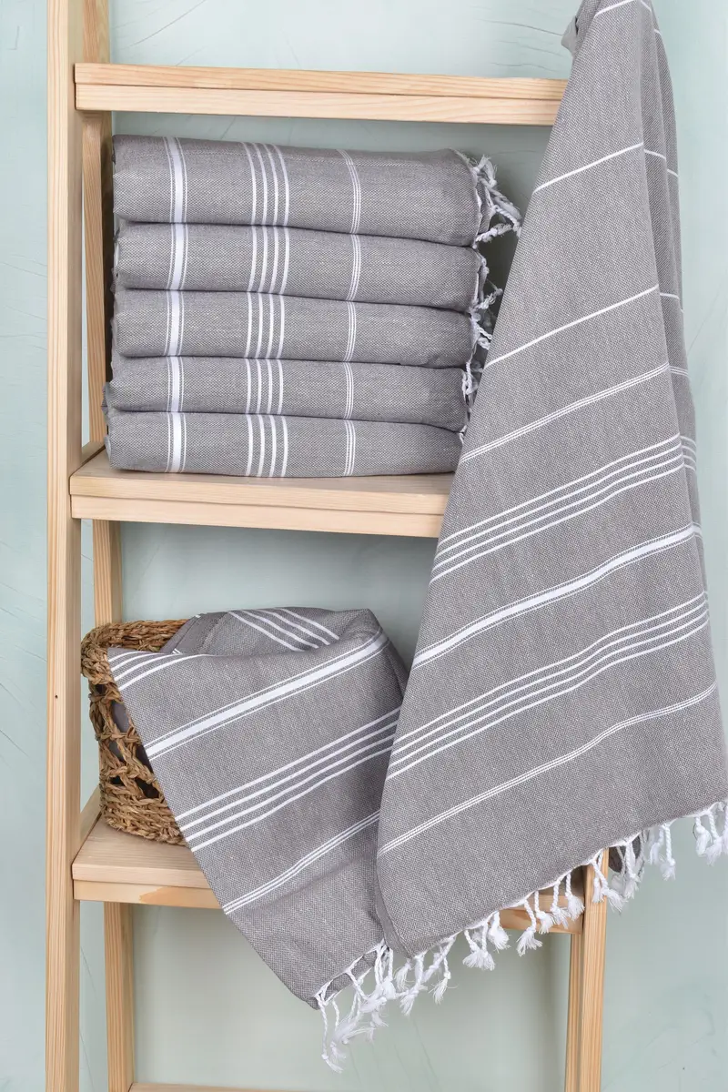 Monogram Turkish Towel, Organic Cotton Towel, Gift For Him, Girls Weekend Getaways Gifts, Custom Gift, Personalize Gift, 70x40 Cotton Striped Towel - 3
