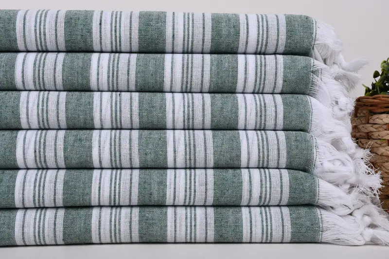 Quick-dry peshtemal, Turkish Towel USA, Gift For Coworker, Sand-free towel, Authentic Turkish hammam peshtemal, 70x40 Cotton Striped Towel - 2