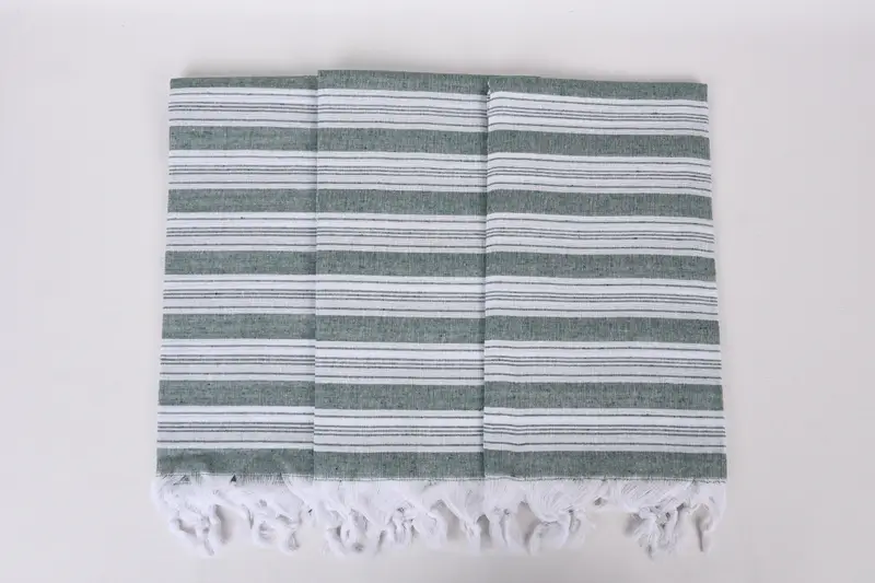 Quick-dry peshtemal, Turkish Towel USA, Gift For Coworker, Sand-free towel, Authentic Turkish hammam peshtemal, 70x40 Cotton Striped Towel - 7