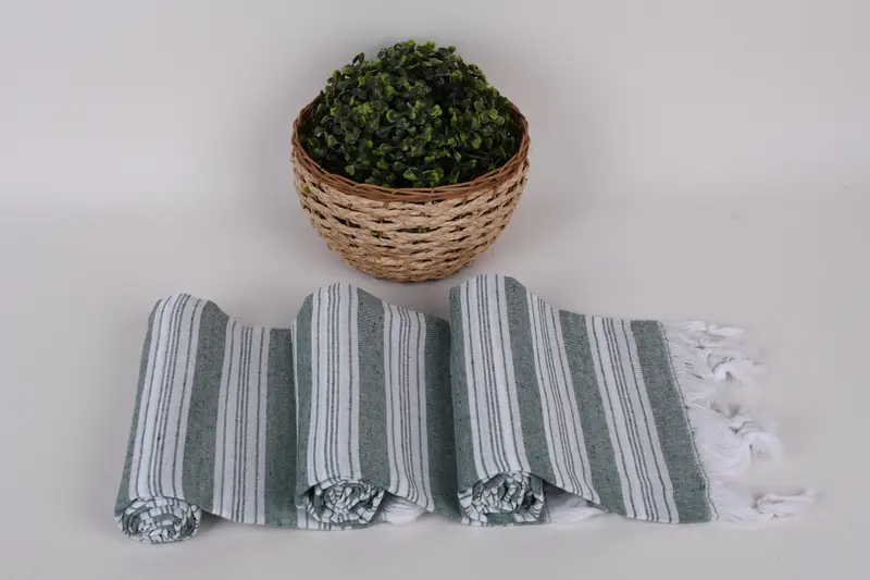 Quick-dry peshtemal, Turkish Towel USA, Gift For Coworker, Sand-free towel, Authentic Turkish hammam peshtemal, 70x40 Cotton Striped Towel - 8