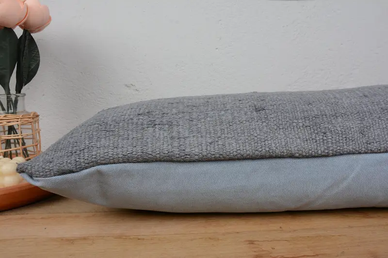 12x36 Gray Cushion Case, Patio Cushion Case, Kilim Pillow Cover, Vintage Kilim Throw Pillow, Antique Pillows, Pillow Cover - 5