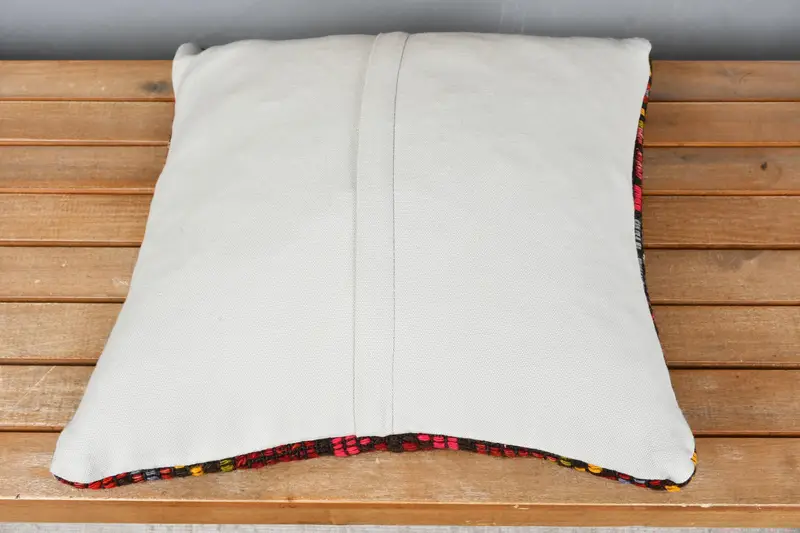 Cushion Case, Handwoven Pillow Cover Pillow Cover, 18x18 Red Pillow Case, Kilim Pillow Cover, Boho Pillow Sham Cover, Gift Pillow - 5