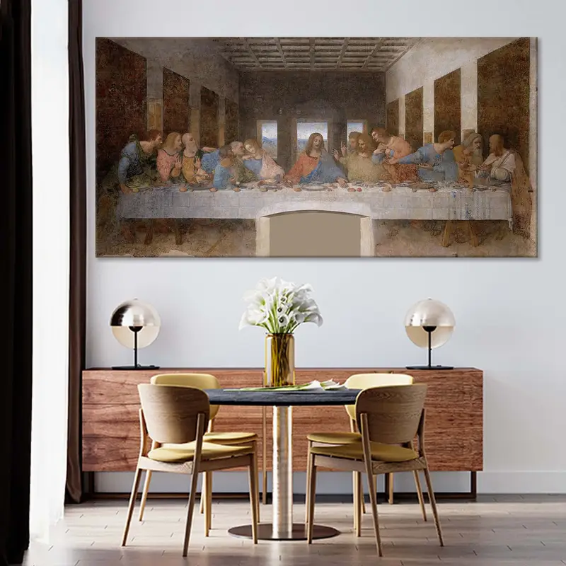 Leonardo Da Vinci, The Last Supper, Canvas Art, Famous Table, Classical Wall Art, Last Dinner Wall Art, Living Room Wall Art, Da Vinci Print - 2