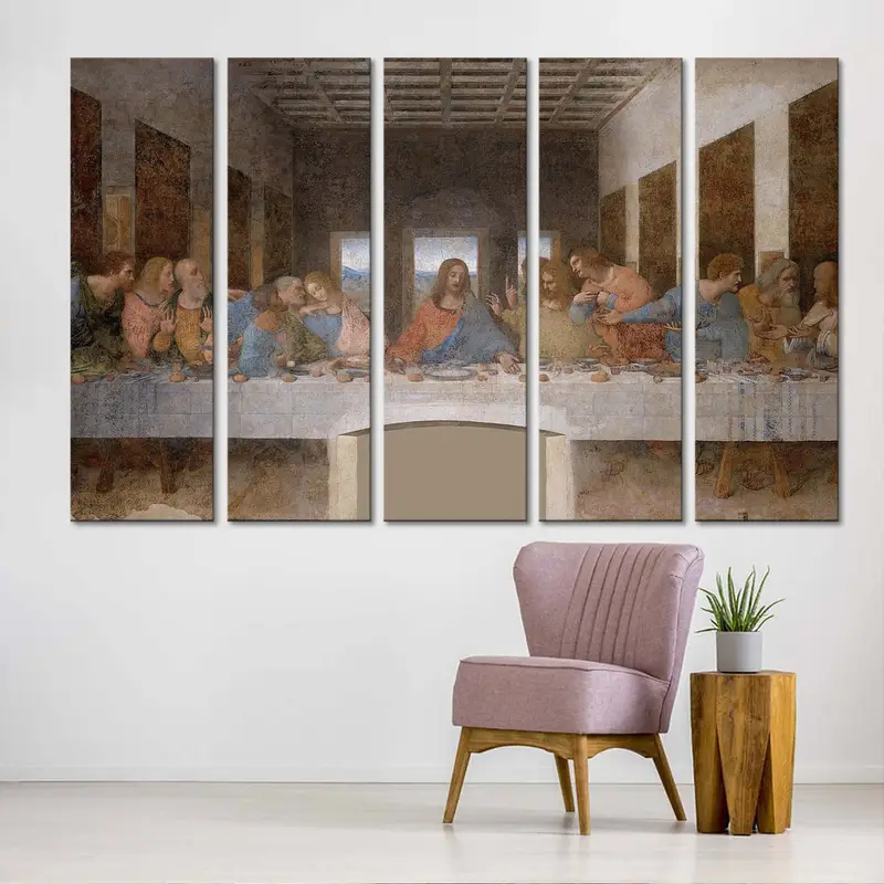 Leonardo Da Vinci, The Last Supper, Canvas Art, Famous Table, Classical Wall Art, Last Dinner Wall Art, Living Room Wall Art, Da Vinci Print - 4