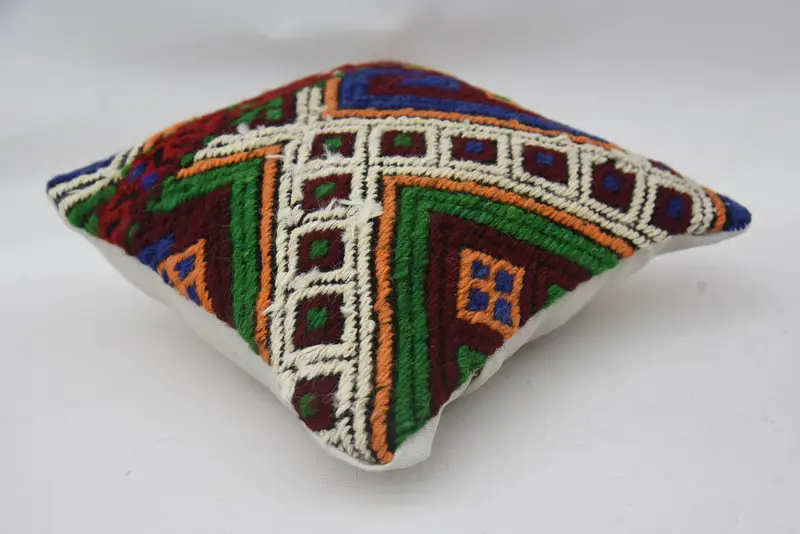 Pillow, 12x12 Blue Pillow Cover, Southwestern Pillow Cover, Ethnical Kilim Rug Pillow, Vintage Kilim Pillow, Turkish Pillow - 6