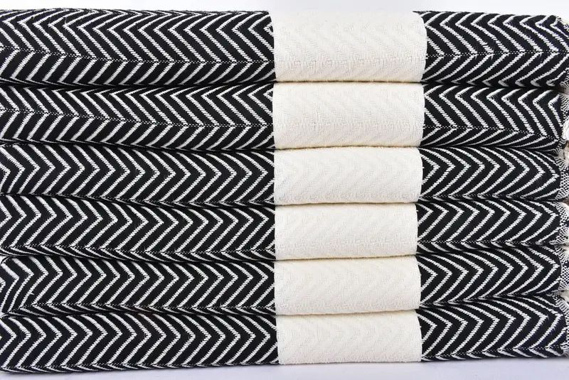Onun için hediyeler, plaj havlu toplu, monogram havlu, 70x40 pamuk zig zag zag havlu, hafif Türk havlu, peshtemal, bekarlık hediyeleri - 4